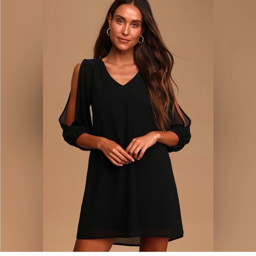 Lulu's Black Long Sleeve Dress